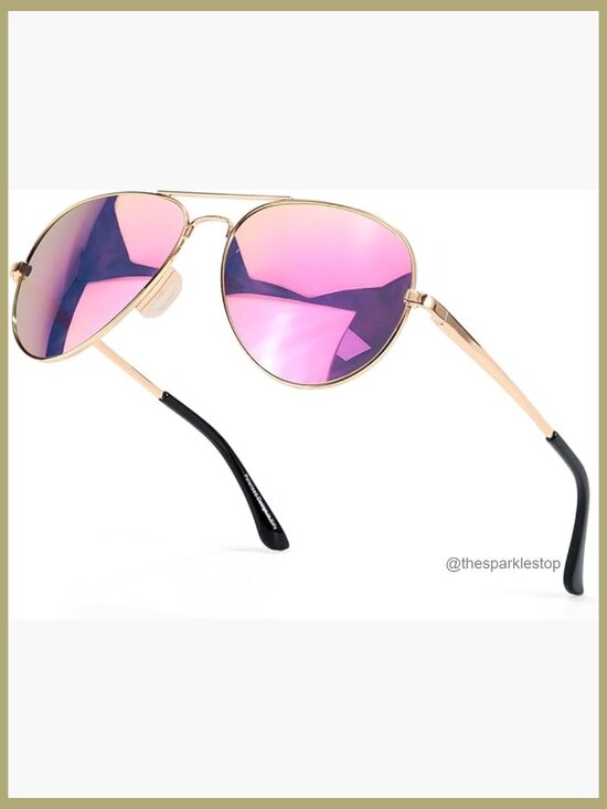 Metal Frame Polarized Sunglasses with UV Protection, Oversized Fit main image 6